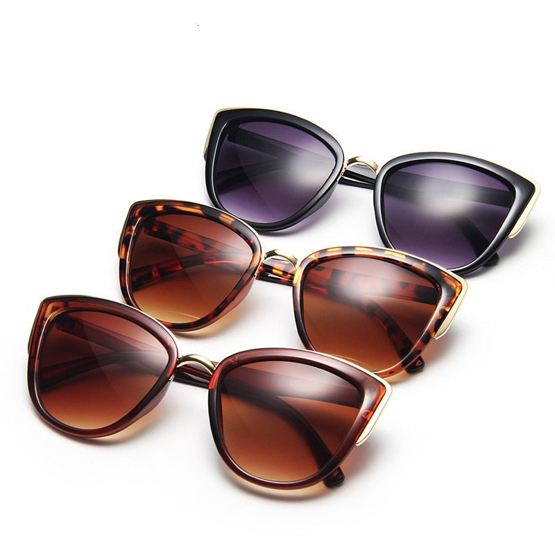 Valenzora | Cat Eye Retro Runde Metallrahmen-Sonnenbrille