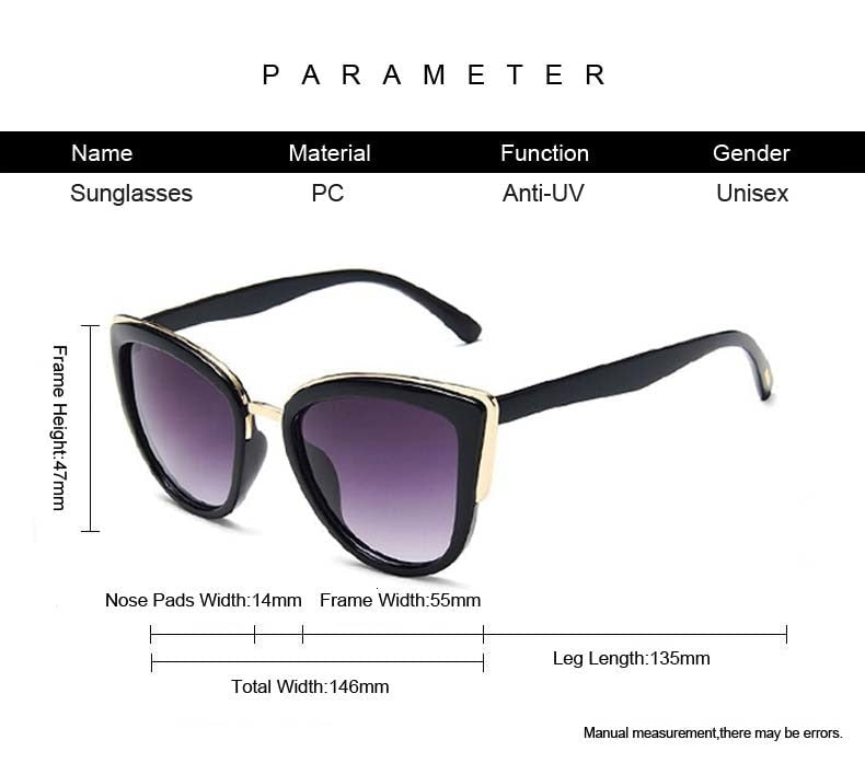 Valenzora | Cat Eye Retro Runde Metallrahmen-Sonnenbrille