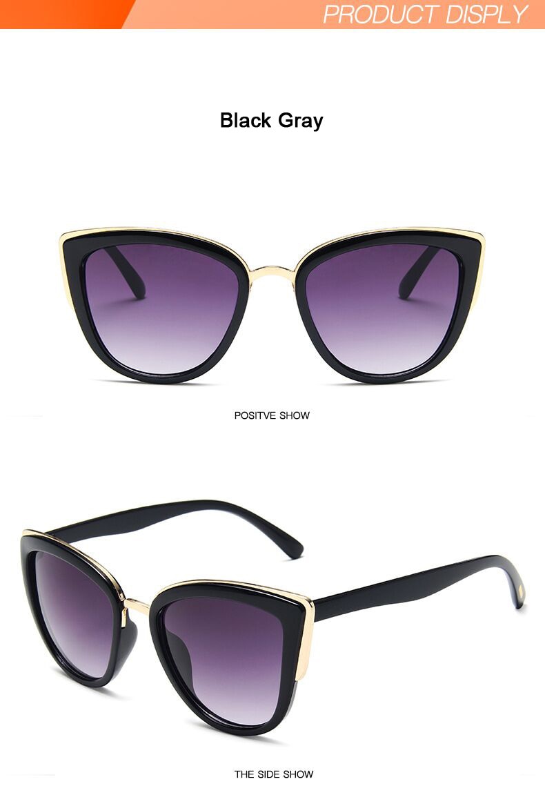 Valenzora | Cat Eye Retro Runde Metallrahmen-Sonnenbrille