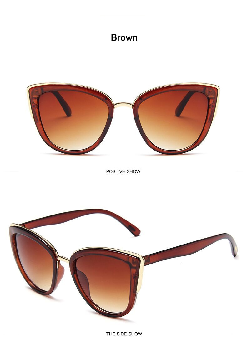 Valenzora | Cat Eye Retro Runde Metallrahmen-Sonnenbrille