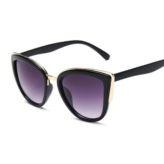 Valenzora | Cat Eye Retro Runde Metallrahmen-Sonnenbrille