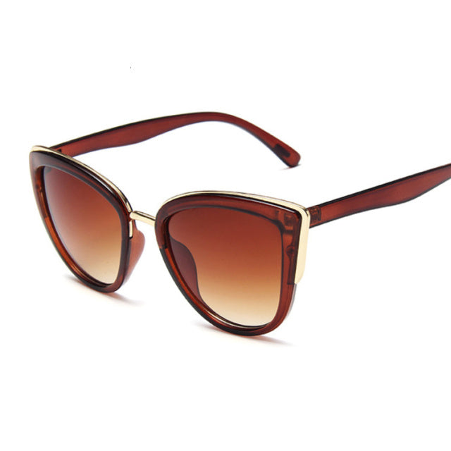 Valenzora | Cat Eye Retro Runde Metallrahmen-Sonnenbrille