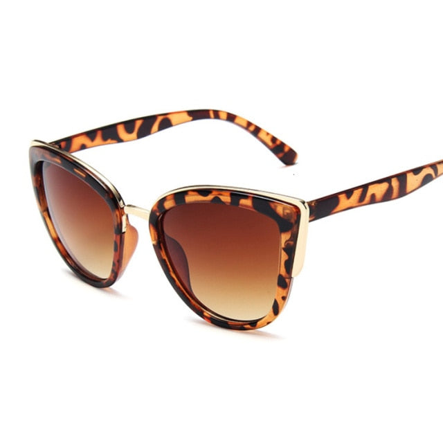 Valenzora | Cat Eye Retro Runde Metallrahmen-Sonnenbrille