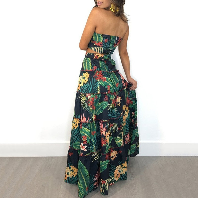 Valenzora | Zweiteiliges Bandeau-Maxikleid