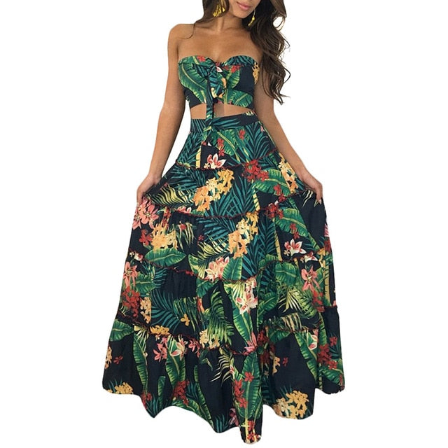 Valenzora | Zweiteiliges Bandeau-Maxikleid