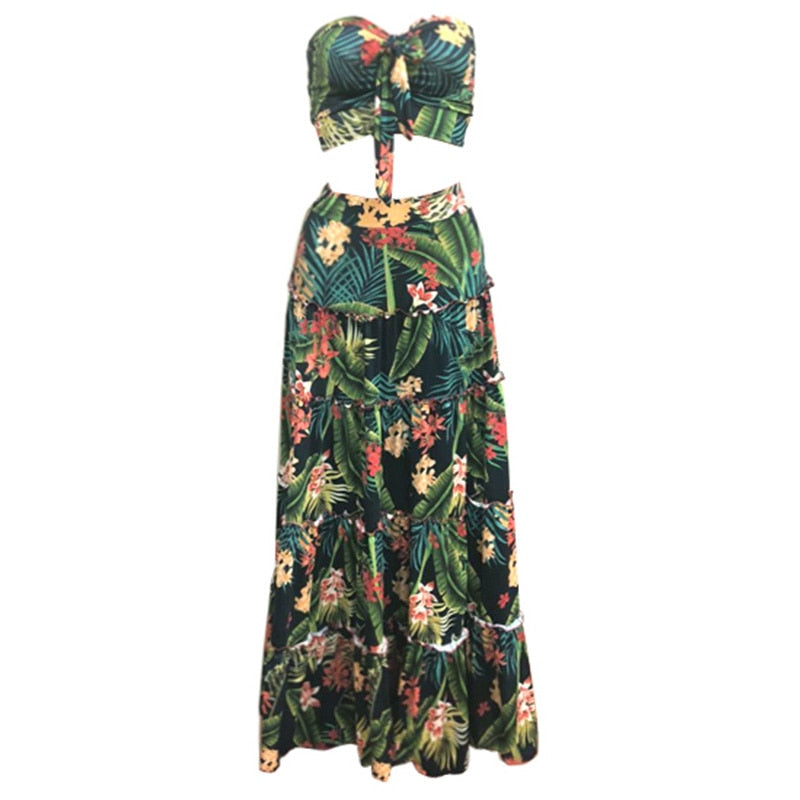 Valenzora | Zweiteiliges Bandeau-Maxikleid