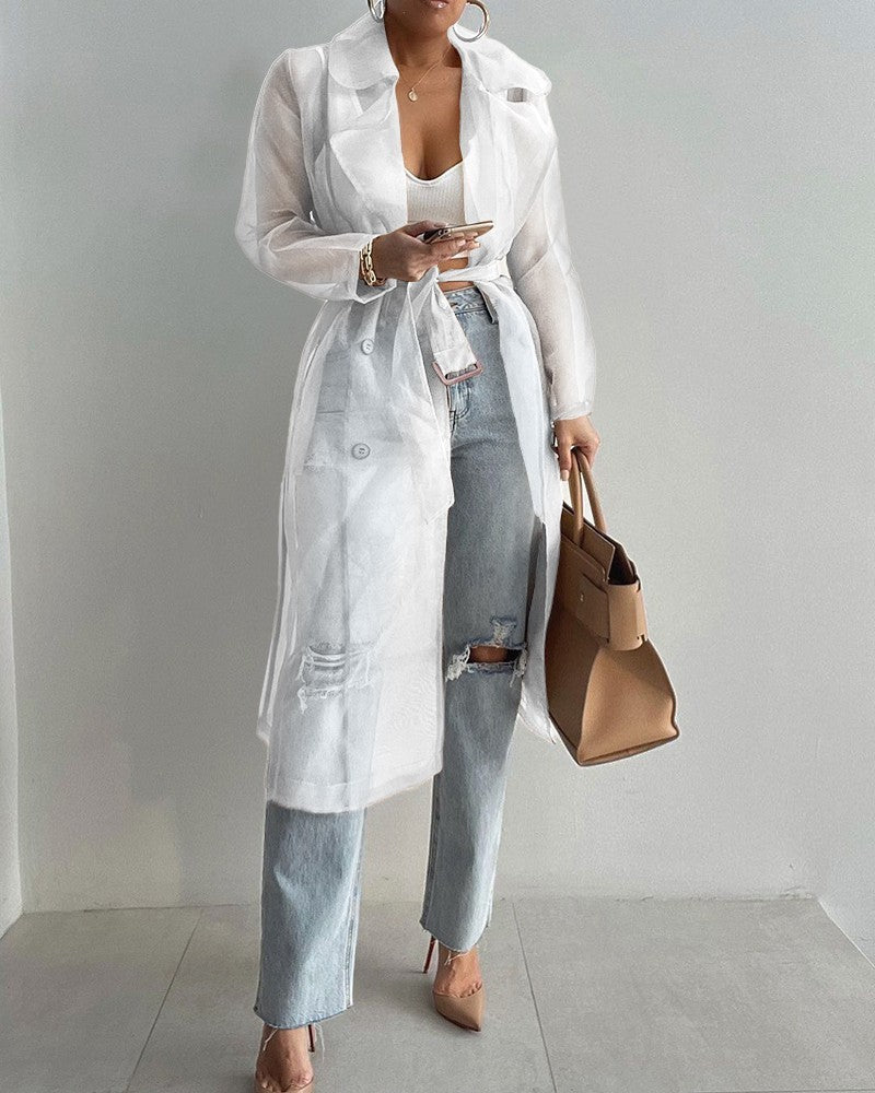 Valenzora | Stylish transparent long-sleeved coat
