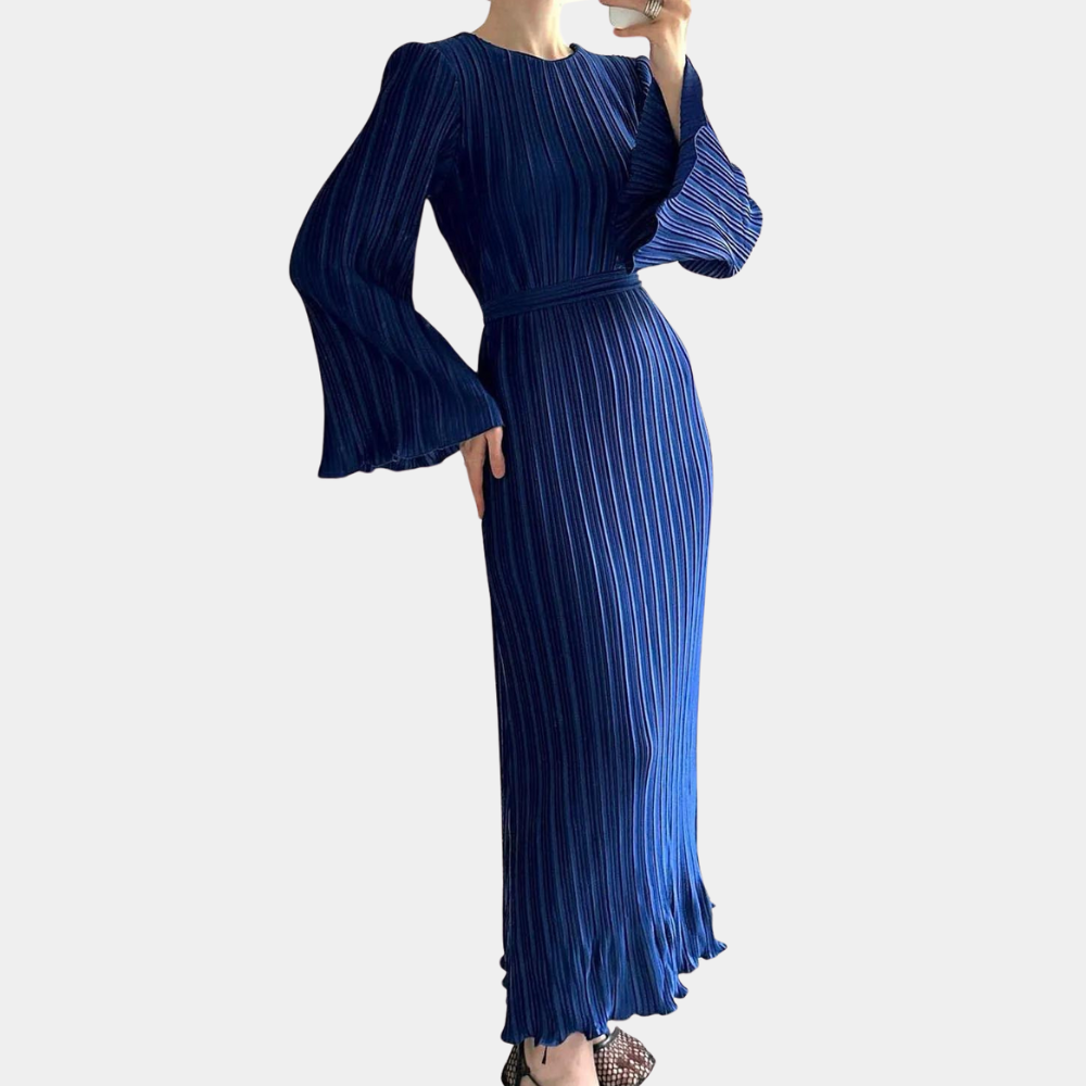 Valenzora | Elegantes plissiertes Maxikleid für Damen