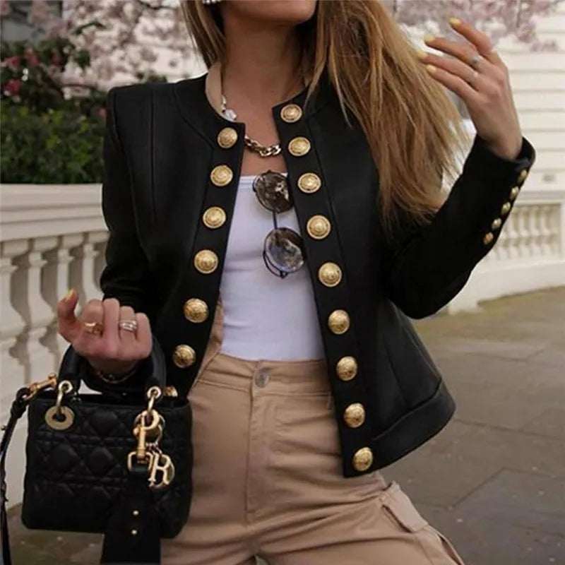 Valenzora - Jacket with long sleeves and simple button placket