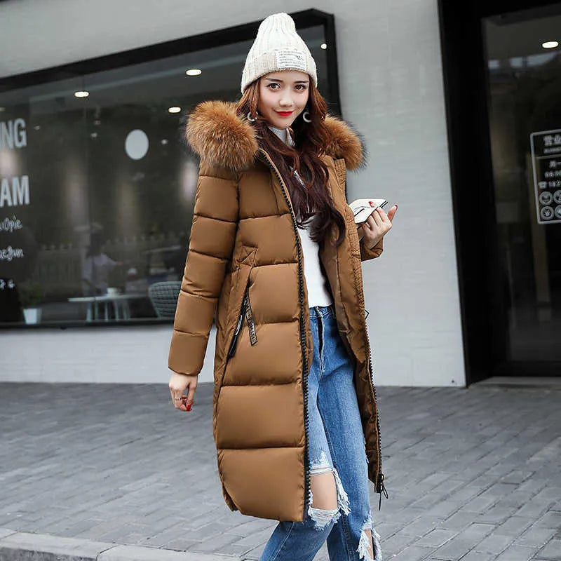 Valenzora | Long jacket with fur collar