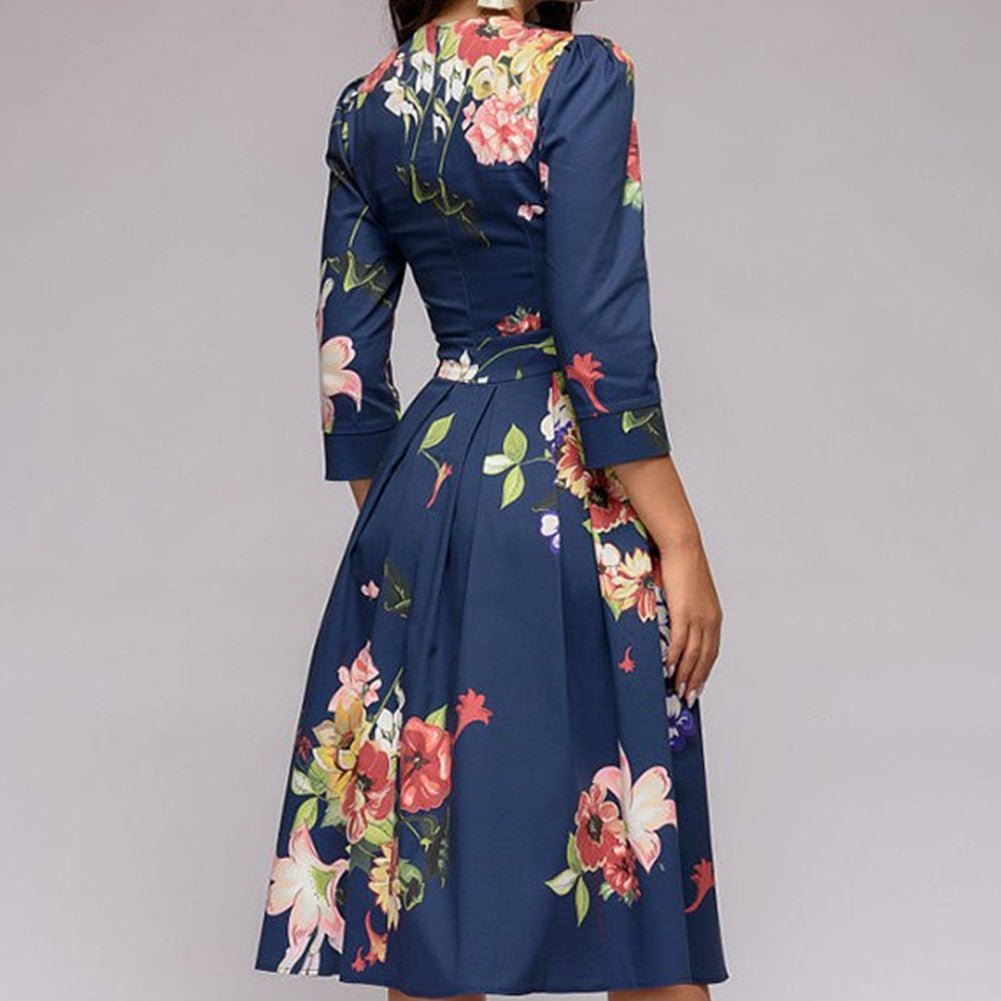 Valenzora - Retrozo elegant, mid-length dress
