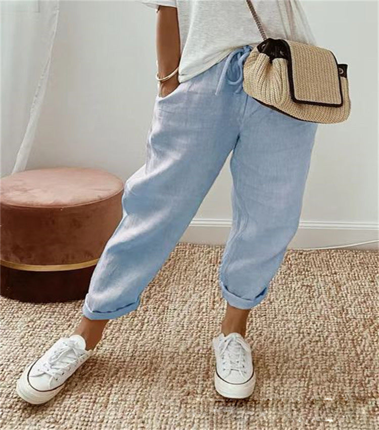 Loose fit linen trousers