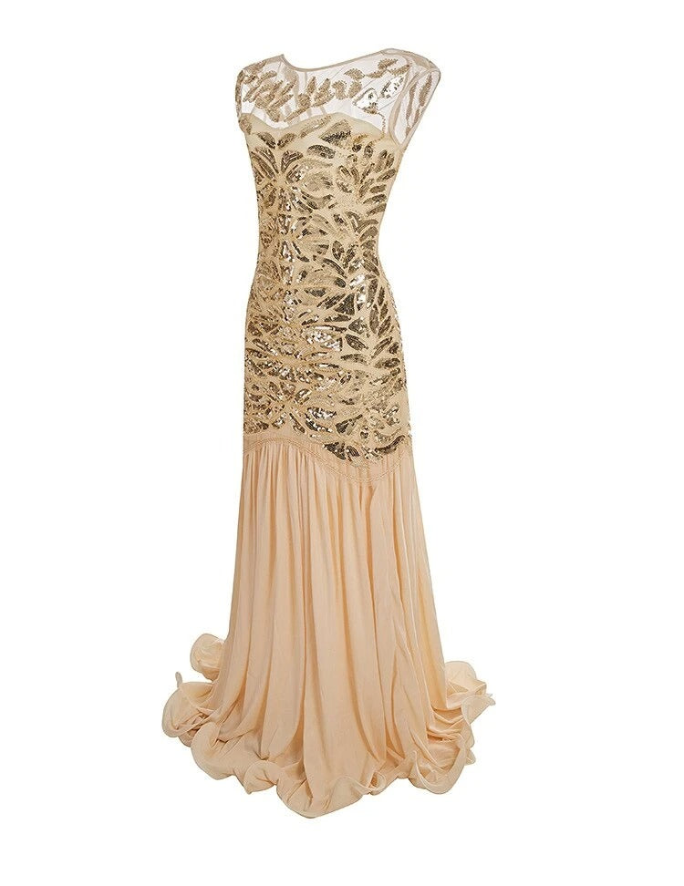 Valenzora | Gatsby Dress 1920s Beige