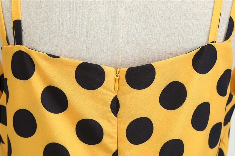 Valenzora | Vintage Rockabilly Kleid Gelbe Polka Dots