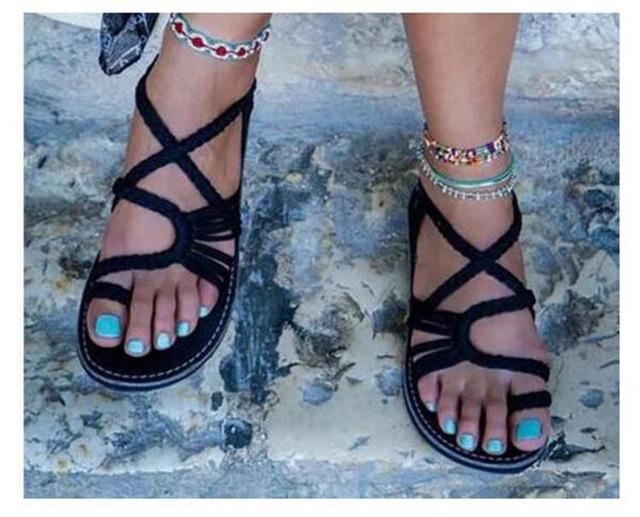 Valenzora | Flache Seilknotensandalen