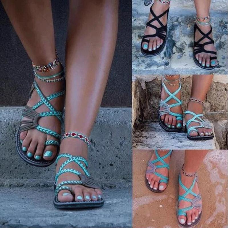 Valenzora | Flache Seilknotensandalen