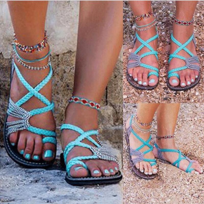 Valenzora | Flache Seilknotensandalen