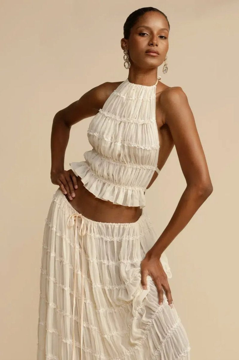 Backless pleated blind set