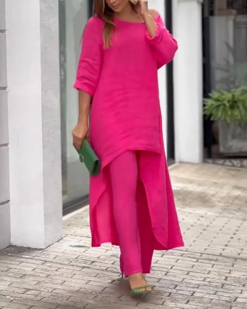Valenzora | Asymmetrical Tunic and Linen Trousers for Women