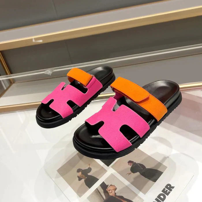 Verta™ - Comfortable Roman-style summer sandals with H-shape and Velcro closure