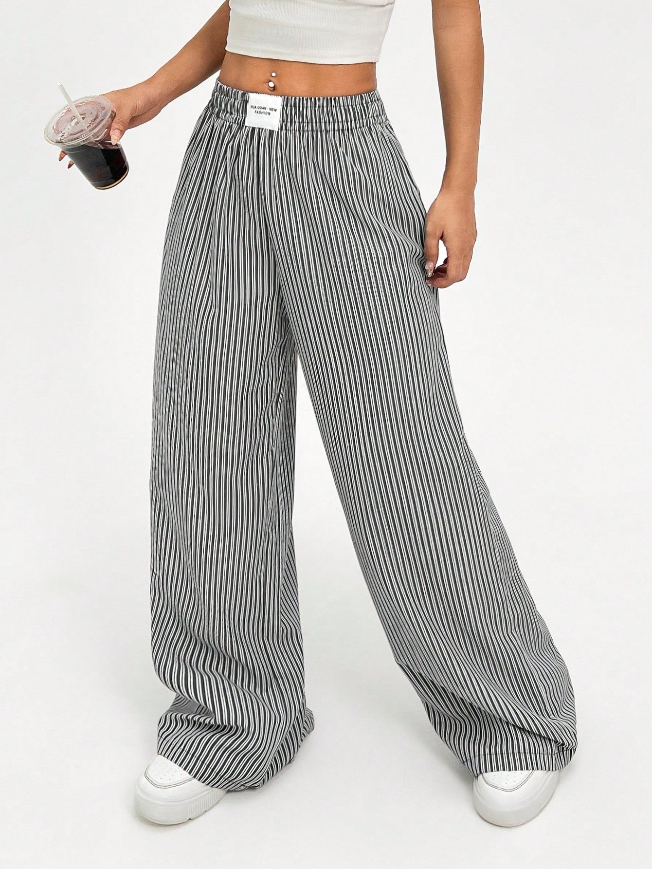 Valenzora | STRIPED FABRIC TROUSERS
