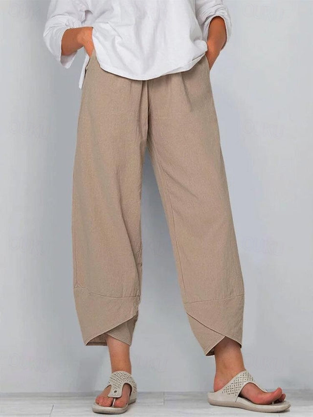 Valenzora | Comfortable wide linen trousers for women