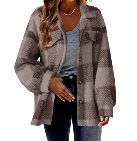 Valenzora | Warm women's jacket with check pattern