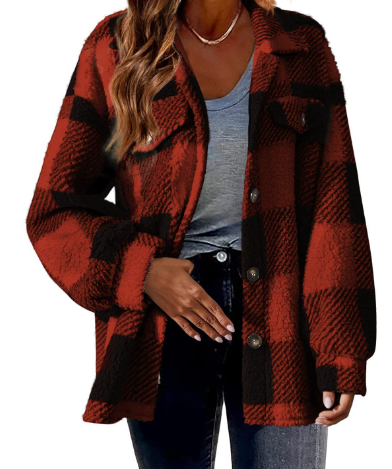 Valenzora | Warm women's jacket with check pattern