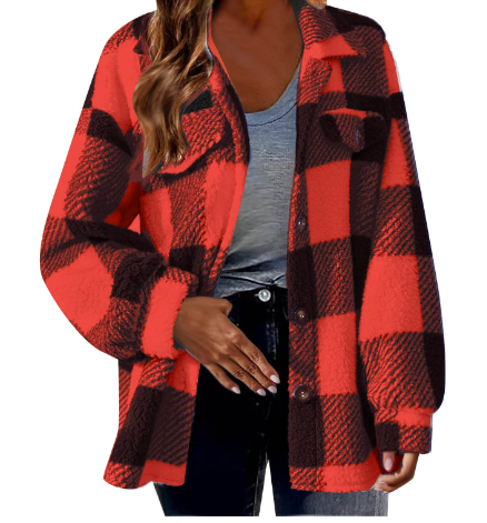 Valenzora | Warm women's jacket with check pattern