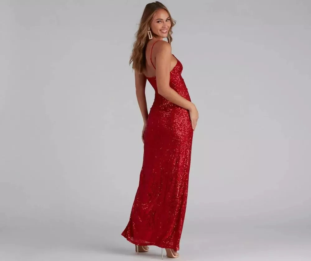 Valenzora | Pailletten-Abendkleid Elegantes Partykleid
