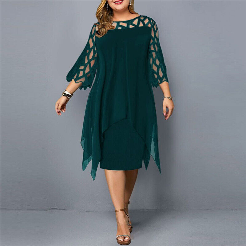 Valenzora | Elegant Plus Size Midi Dress for Women