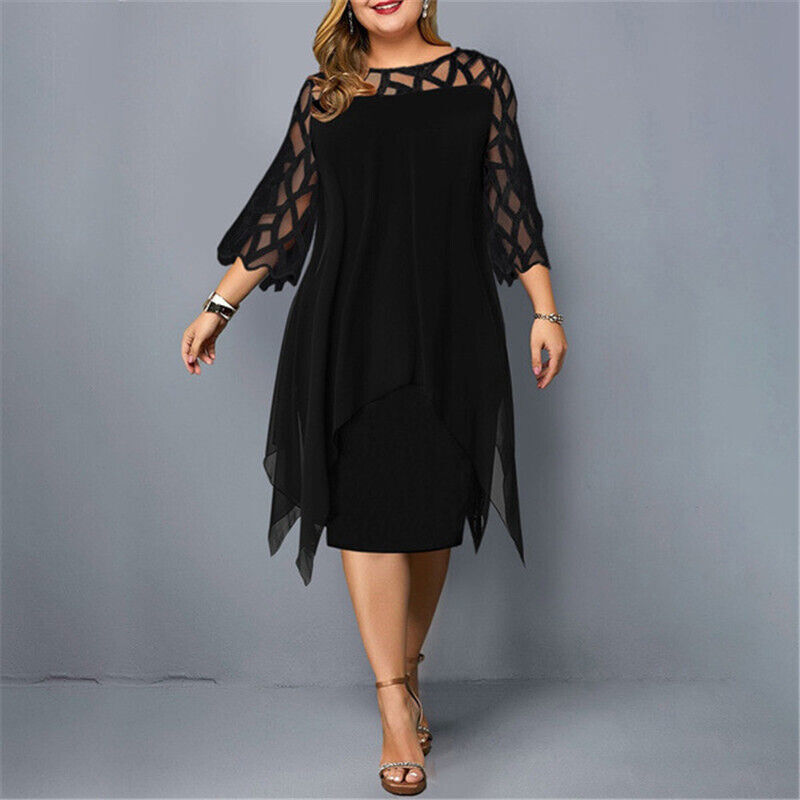 Valenzora | Plus Size Midi Dress for Fashionable Looks