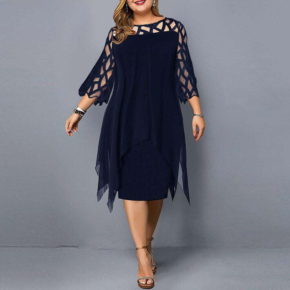 Valenzora | Plus Size Midi Dress for Fashionable Looks