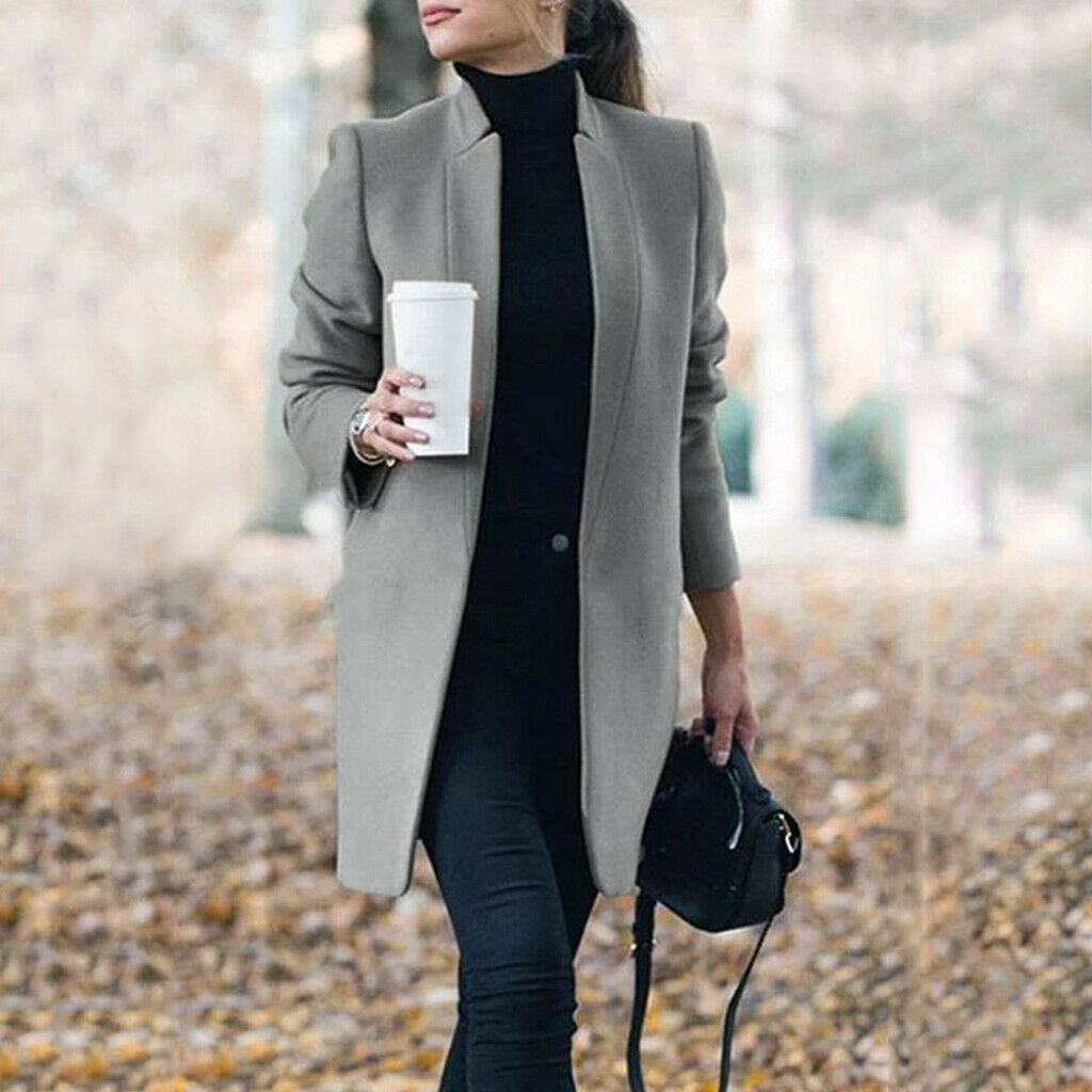 Valenzora - Fashionable wool coat with a fixed neckline