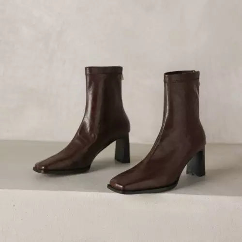 Valenzora | Damen Stiefeletten mit eckiger Zehenpartie - hohe Absätze, bequem und strapazierfähig