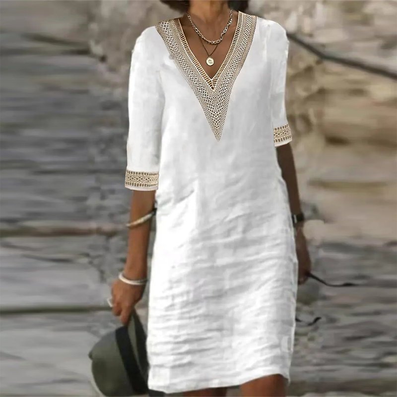 Valenzora | Elegantes Leinen-Sommerkleid