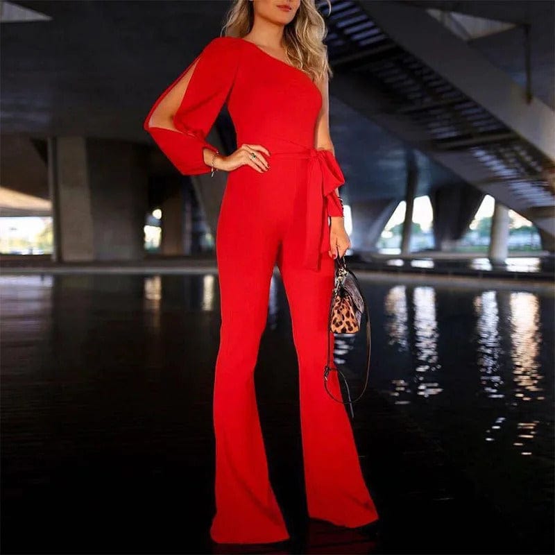 Asymmetrical one-shoulder jumpsuit