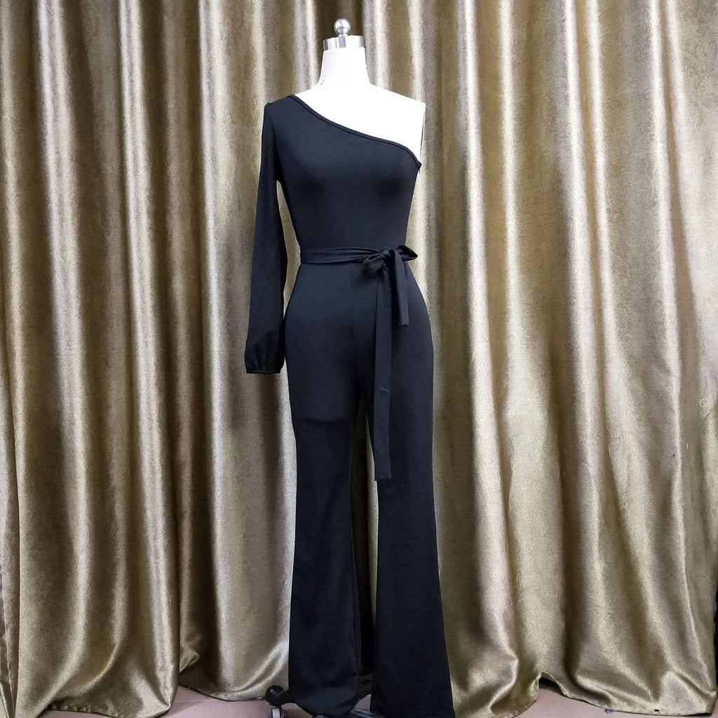 Asymmetrical one-shoulder jumpsuit