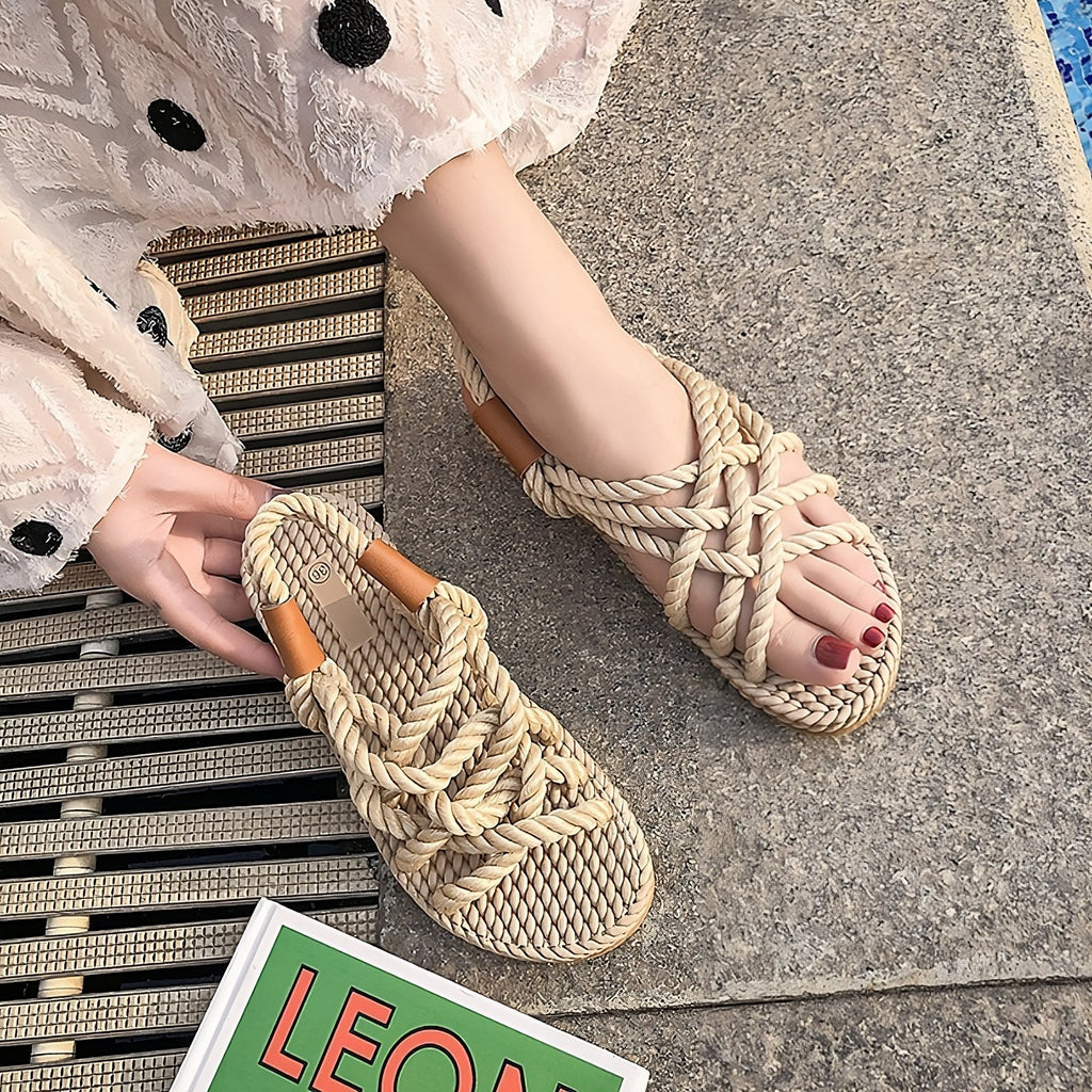 Valenzora | Bohemian Braided Rope Sandals