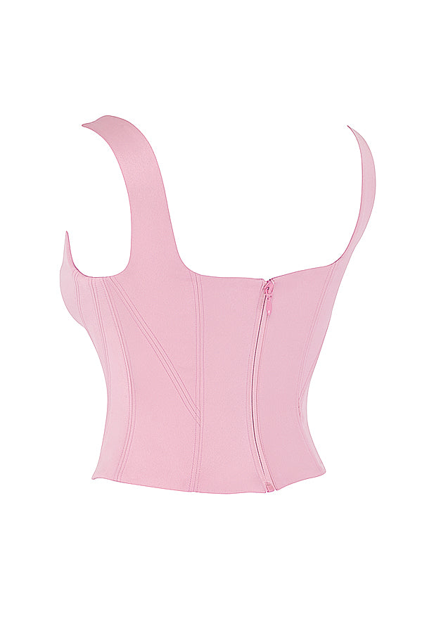 Valenzora | Fairy Pink Satin Longline Corset