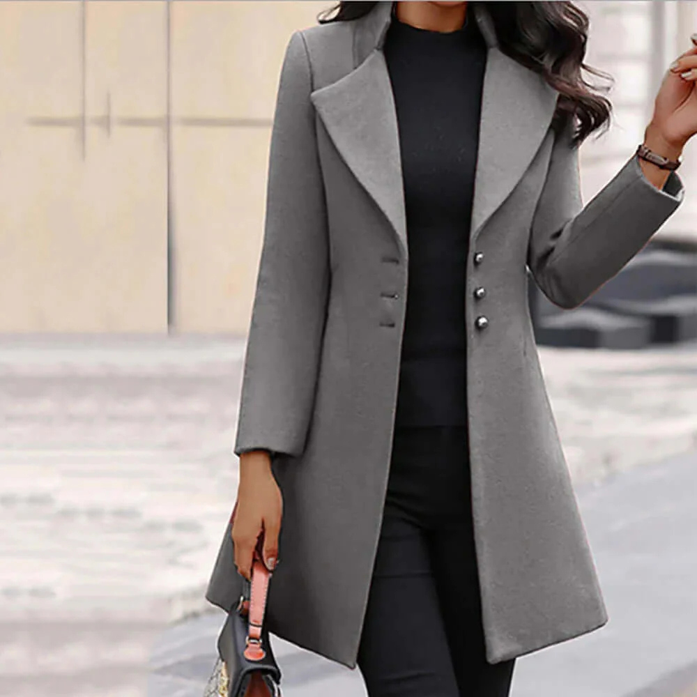 Valenzora | Women's Black Trench Coat Transitional Jacket
