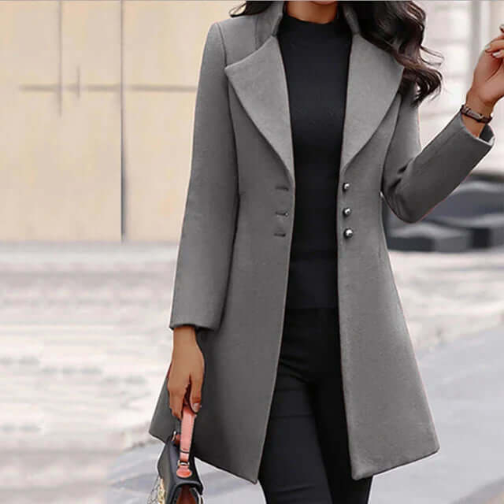 Valenzora | Women's Black Trench Coat Transitional Jacket