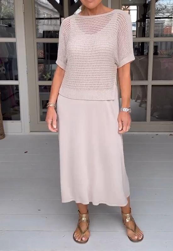 Valenzora | Elegant Deltes Set (Dress + Top)