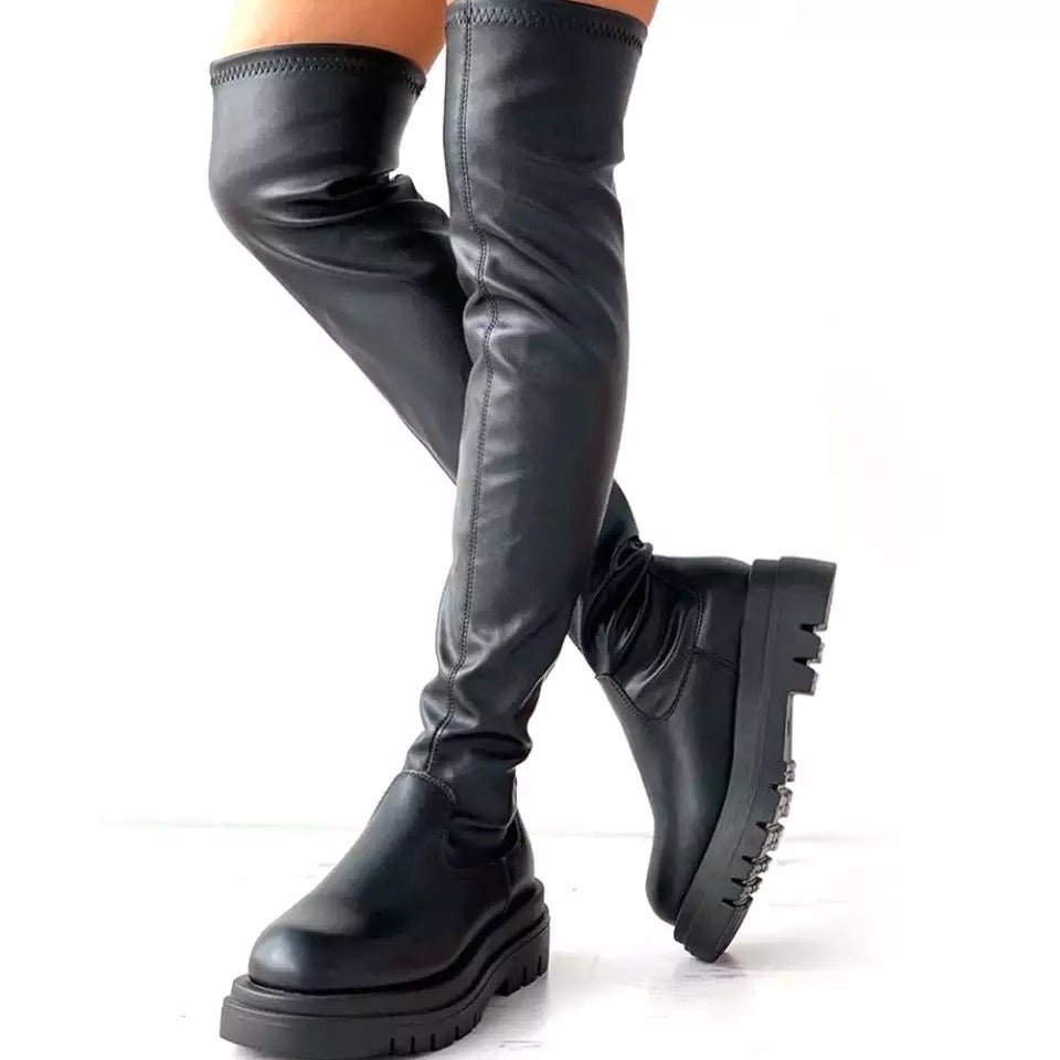 Serdia - Over-the-knee leather boots for women