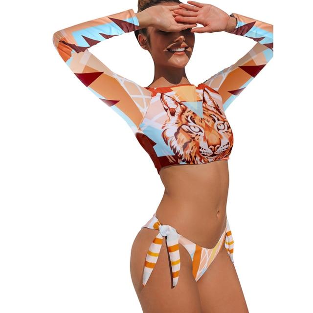 Valenzora | Sexy Long Sleeve Bikini Swimsuit Swimwear Bikini Set Beachwear Swimming