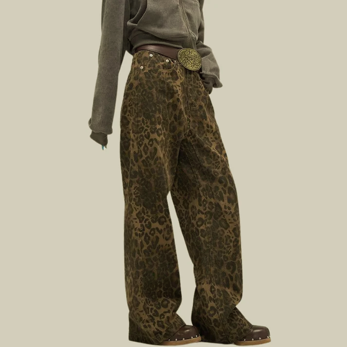 Valenzora | Viral Jeans mit Leopardenmuster