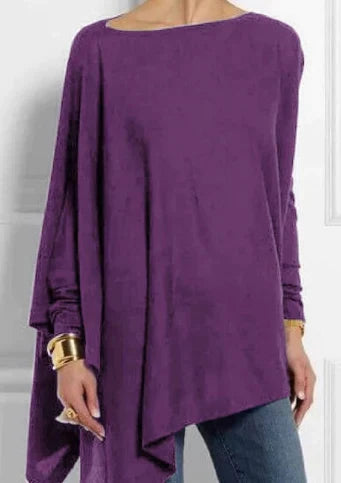 Valenzora | Elegant cashmere blend poncho with an asymmetrical cut