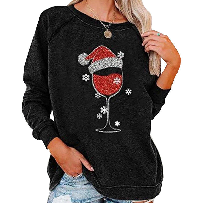 Valenzora | Festive Cheers Wine Glass Sweatshirt