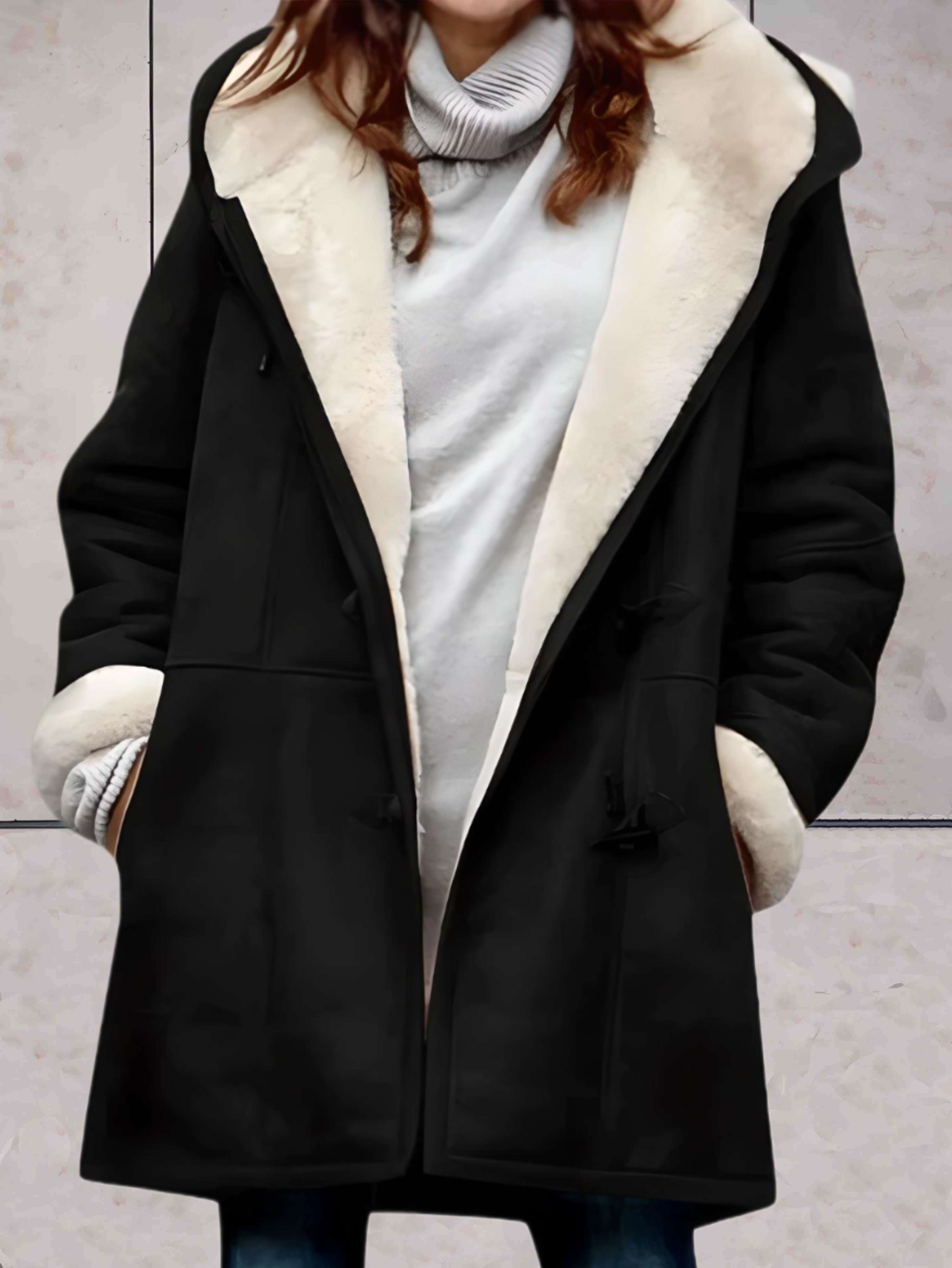 Valenzora - Luxurious winter coat made of imitation suede with fleece lining