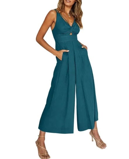 Ärmelloser, eleganter Jumpsuit mit weitem Bein